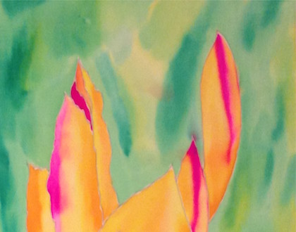 Silk Painting: Azalea Tips